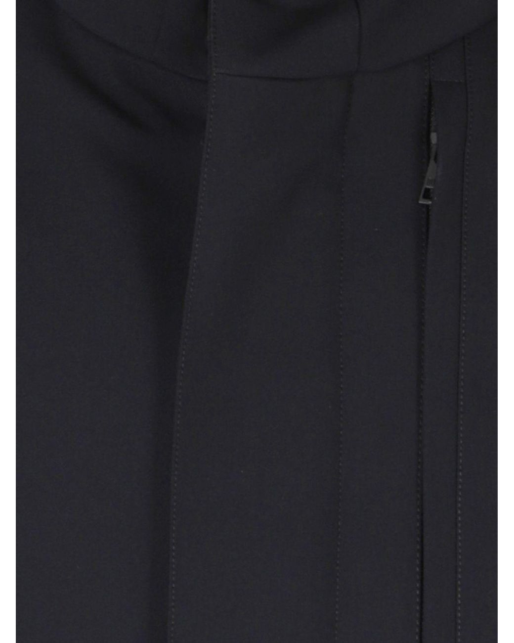 DUNO Black Knee-Length Viscose Blend Parka With Padded Hood for men