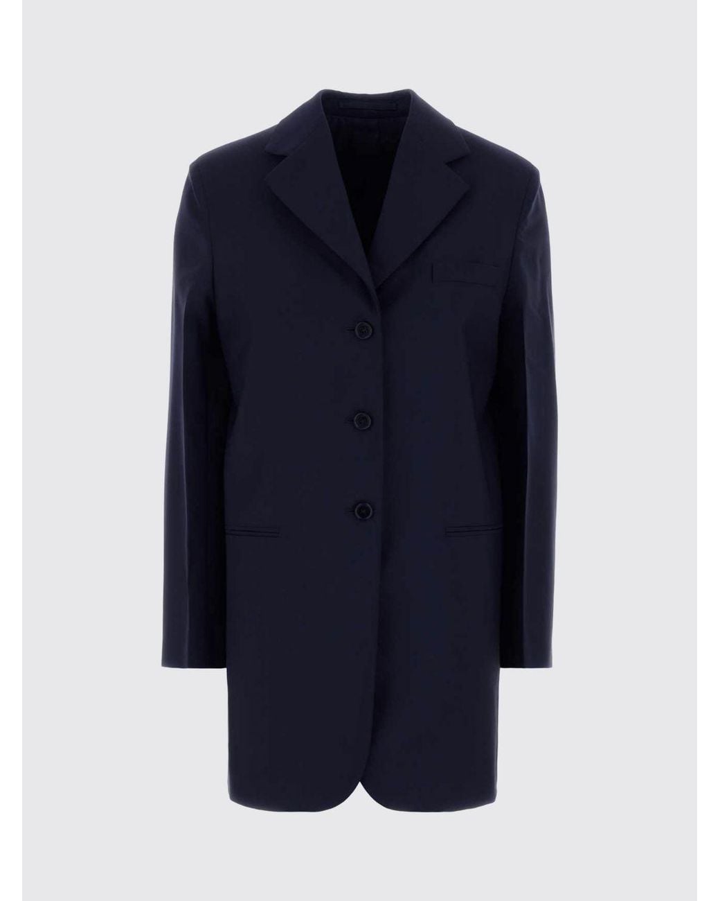 Jil Sander Blue Knee-Length Single-Breasted Blazer