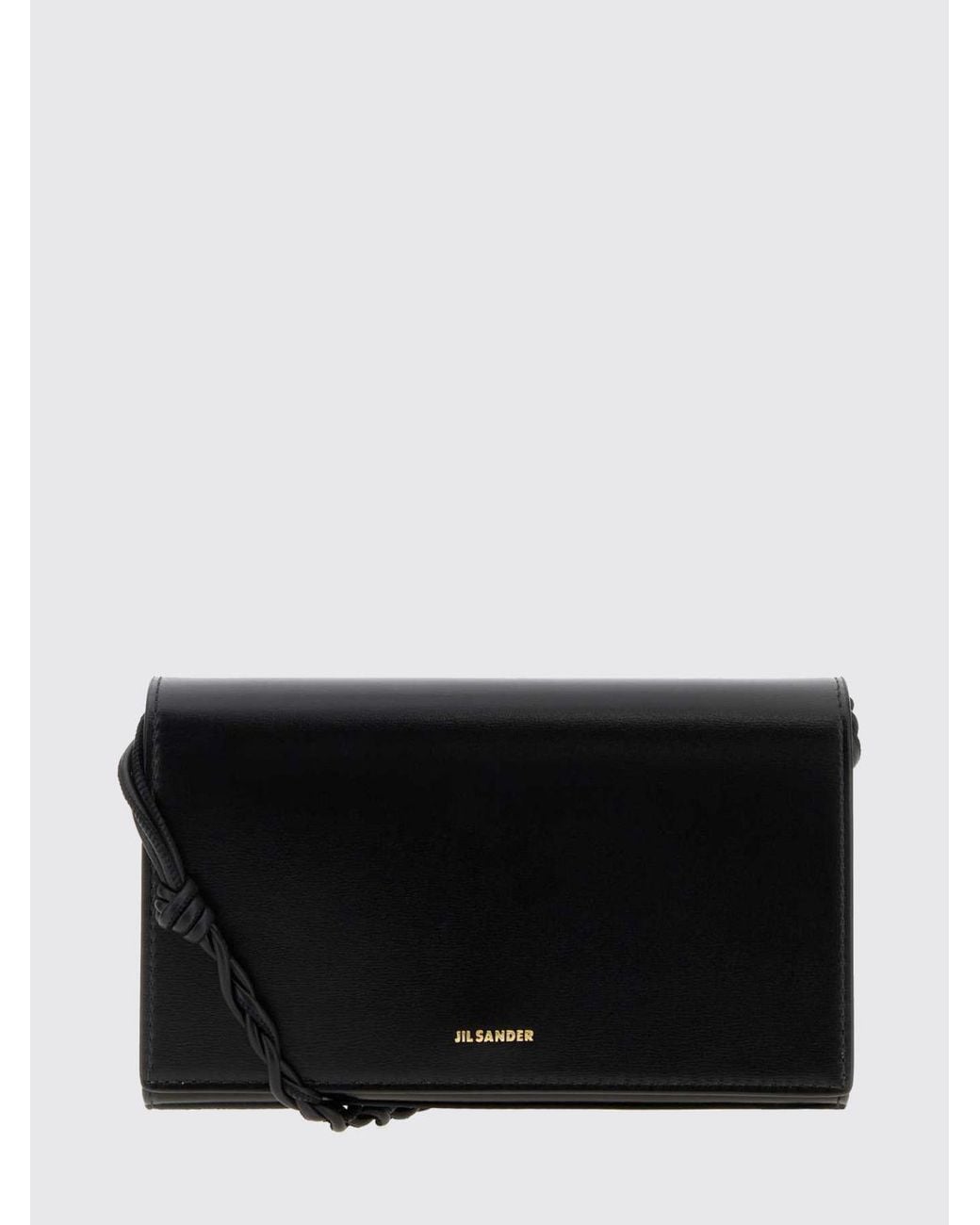 Jil Sander Black Tangle Mini Leather Crossbody Bag With Braided Strap