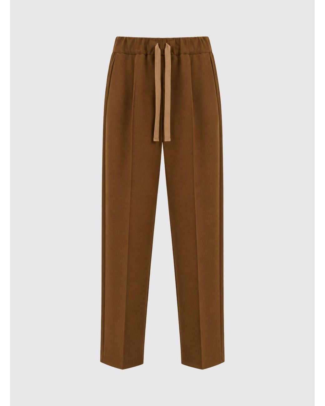 Semicouture Brown High-Waisted Drawstring Jersey Jogging Trousers