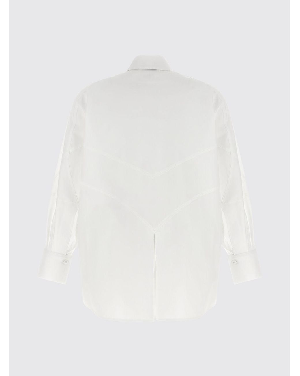 The Attico White Long-Sleeved Cotton Shirt With Contrasting Lettering Logo