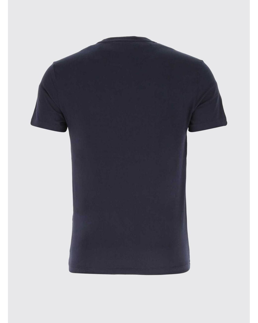 Polo Ralph Lauren Blue Crewneck Cotton T-Shirt With Embroidered Pony Logo for men