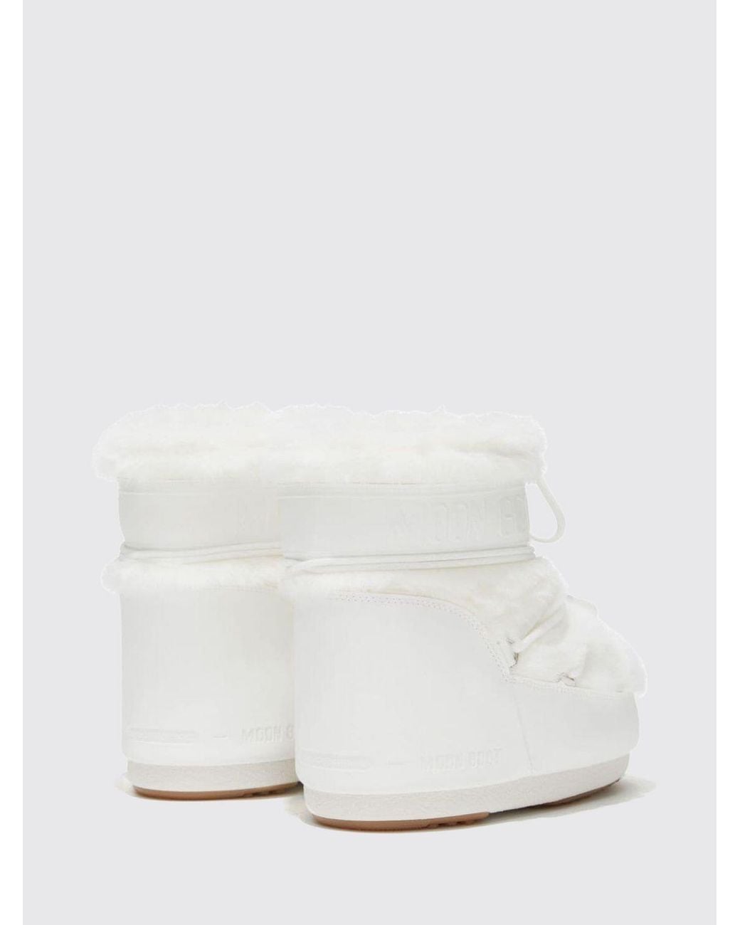 Moon Boot White Icon Low Faux Fur Lace-Up Snow Boots