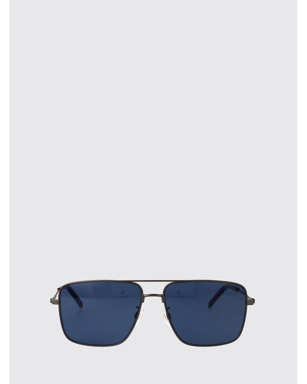 Tommy Hilfiger Blue Aviator Metal Sunglasses With Double Bridge for men