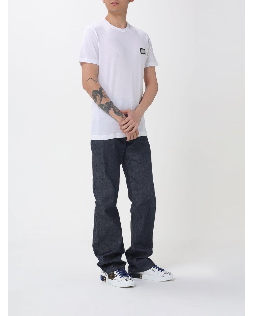 Dolce & Gabbana White Dolce &Amp Gabbana Cotton T-Shirt With Logo for men