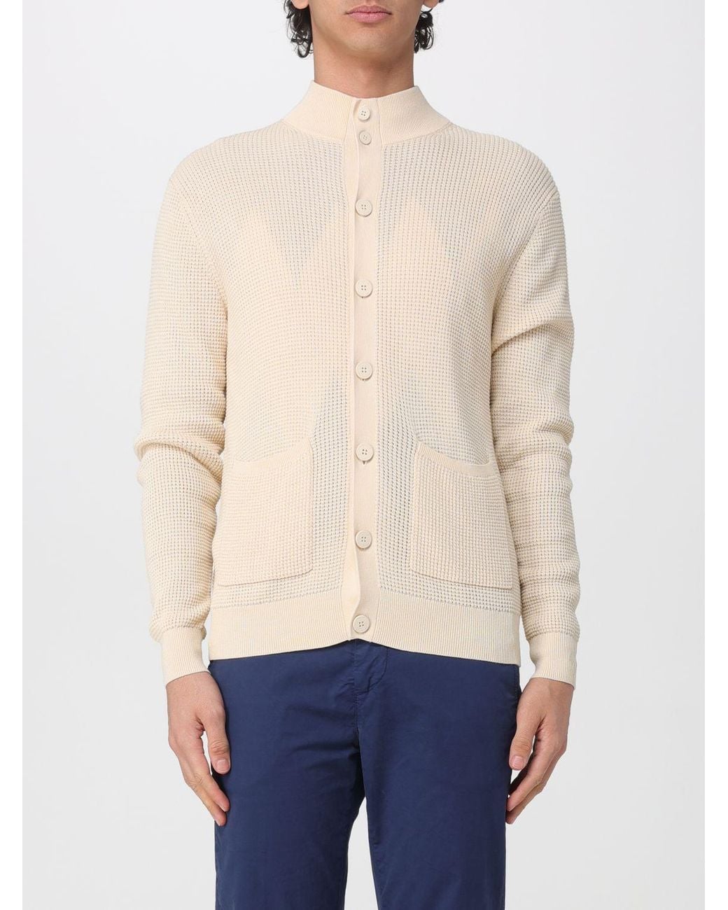 Ballantyne Blue Cotton Button-Up Cardigan for men