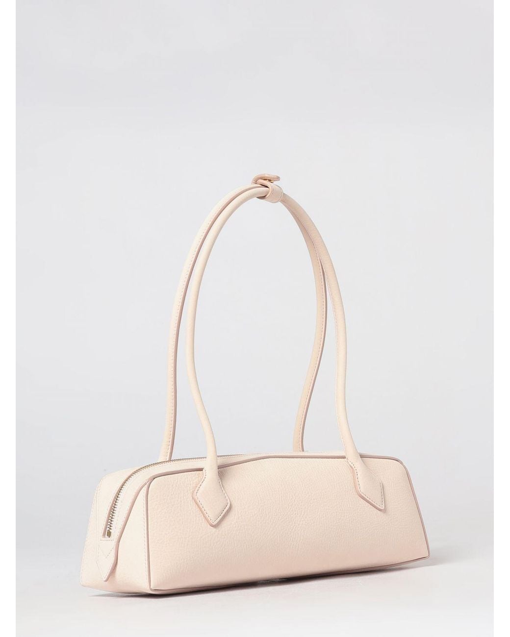 Alaïa Natural Medium Le Teckel Calfskin Leather And Nubuck Shoulder Bag