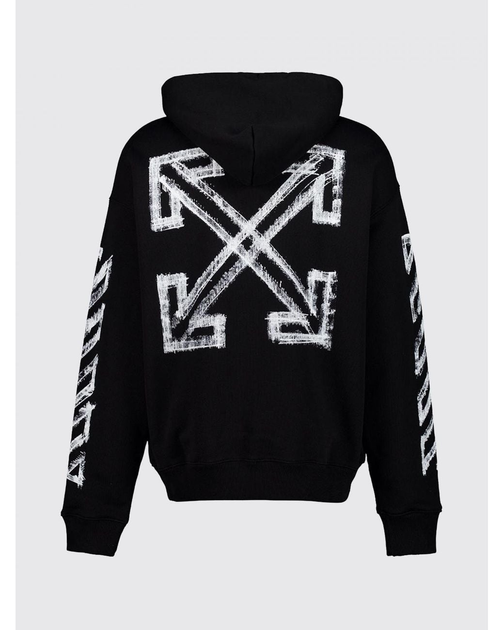 Off-White c/o Virgil Abloh Black Cotton Hoodie With Arrow Logo And Kangaroo Pocket for men