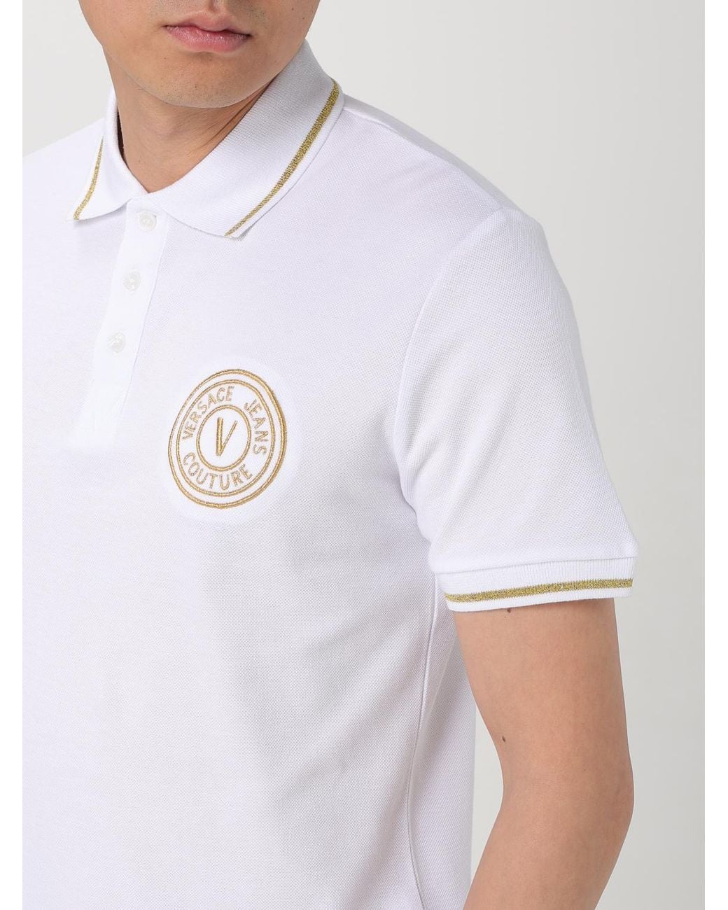 Versace Jeans Couture White Polo Shirt for men