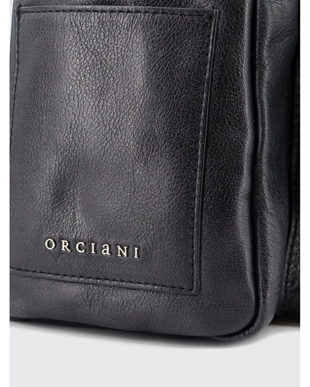 Orciani Blue Laio Lagoon Grained Calfskin Backpack With Logo for men
