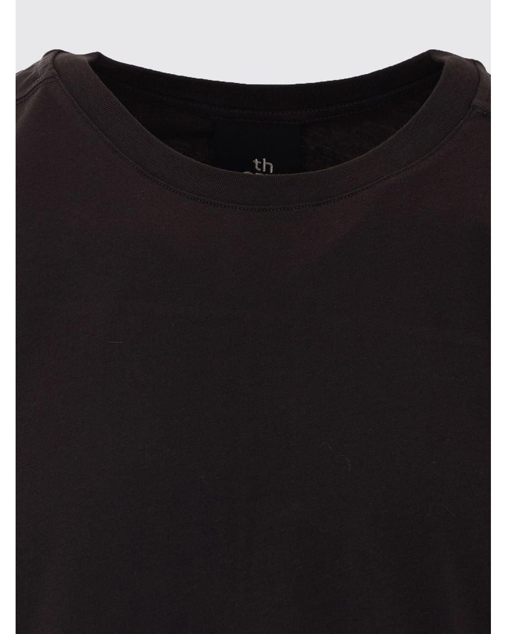 Thom Krom Blue Longline Cotton Crewneck T-Shirt With Contrast Logo for men