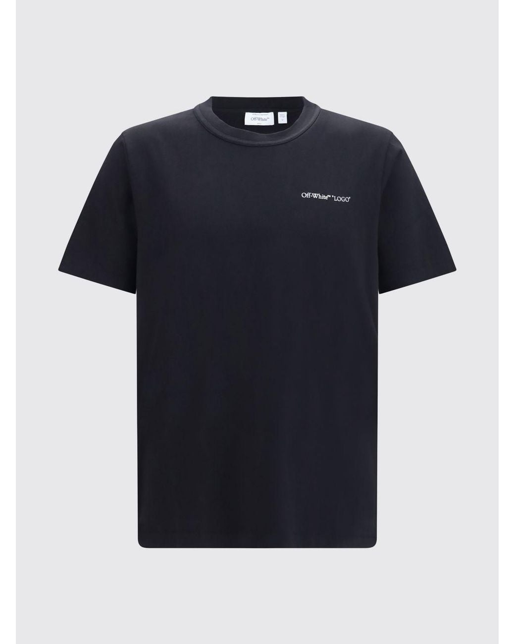 Off-White c/o Virgil Abloh Black Cotton T-Shirt With Contrasting Chest Logo for men