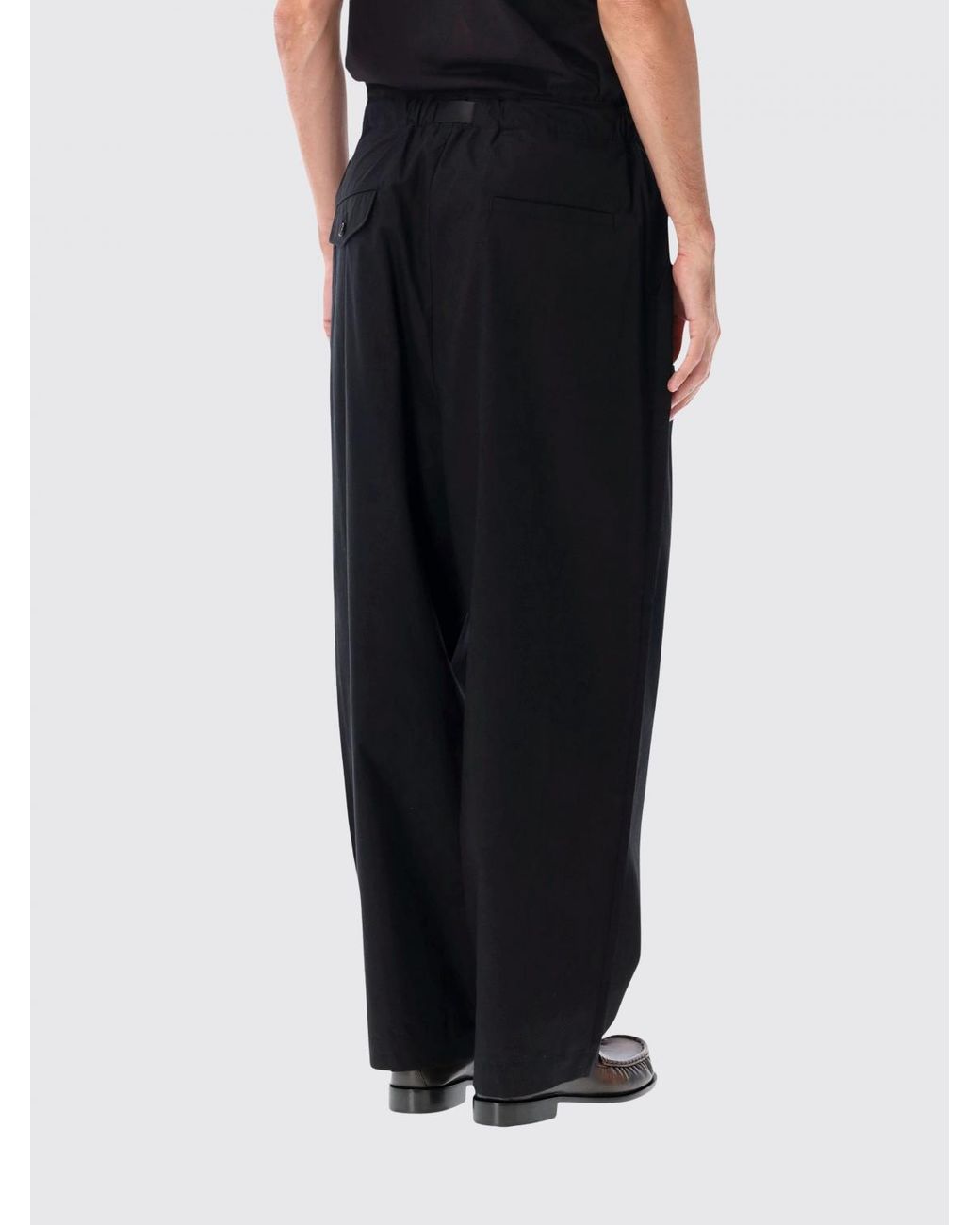 Comme des Garçons Black Comme Des GarÇ Ons Wide Leg Cotton Trousers With Pleats And Drawstring for men