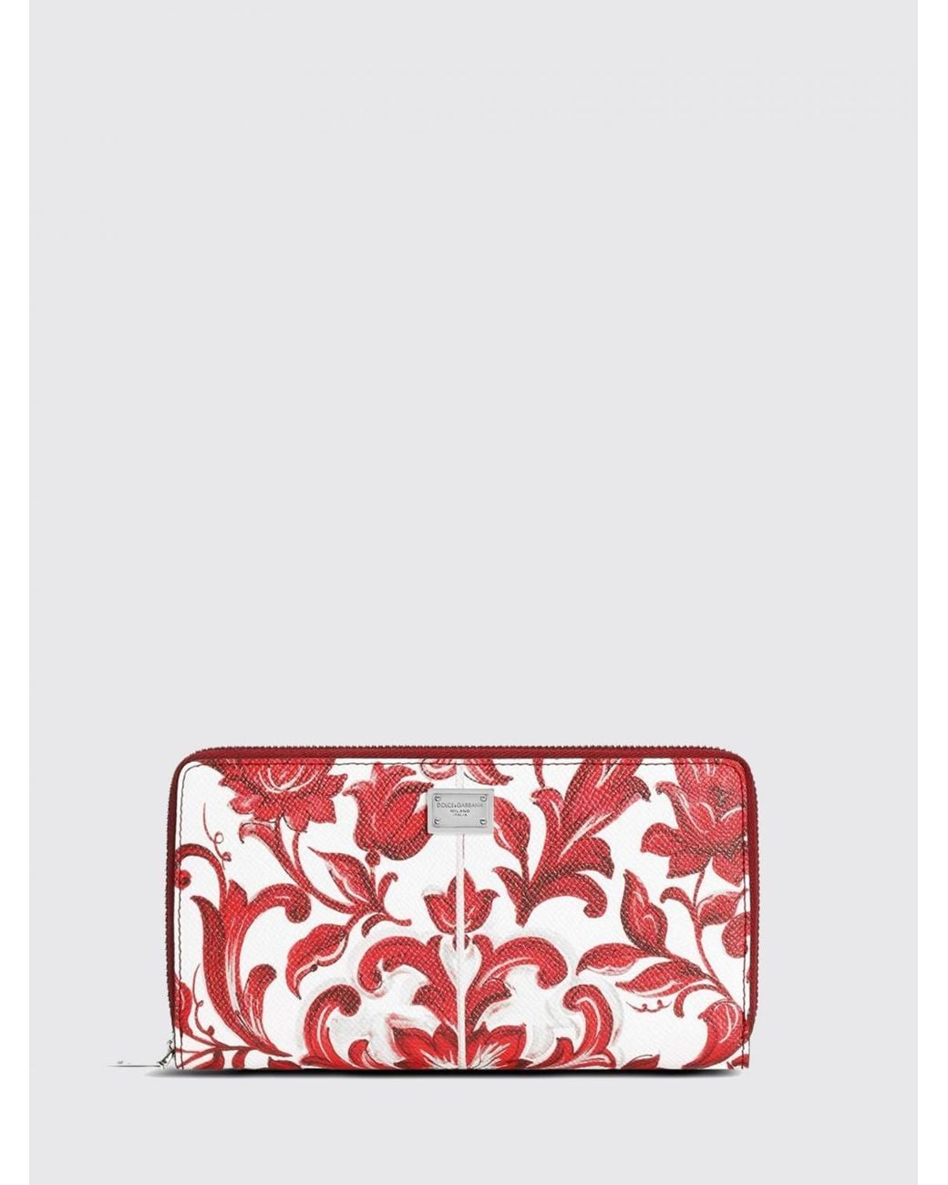 Dolce & Gabbana Red Dolce &Amp Gabbana Majolica Print Calfskin Continental Wallet