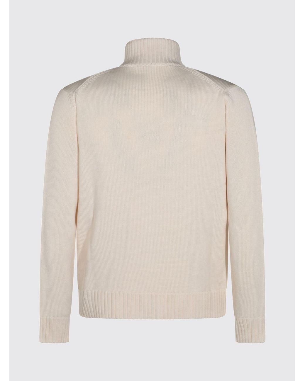 Zanone Natural Wool Turtleneck Sweater for men