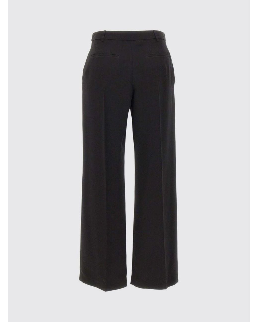 Eleventy Blue High-Waisted Tailored Wool Wide-Leg Trousers