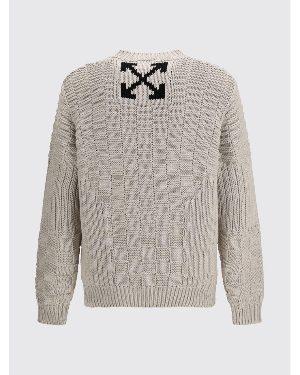 Off-White c/o Virgil Abloh Gray Arrow Cotton Crewneck Sweater for men