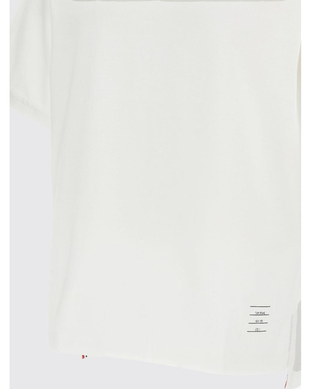 Thom Browne White 4-Bar Cotton T-Shirt With Iconic Sleeve Motif for men