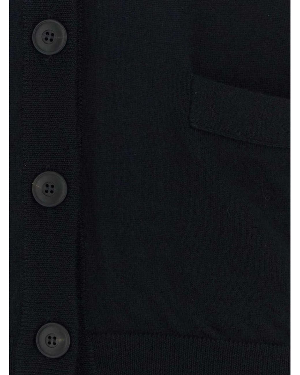 Giorgio Armani Blue Pure Cashmere V-Neck Cardigan With Ribbed Trims