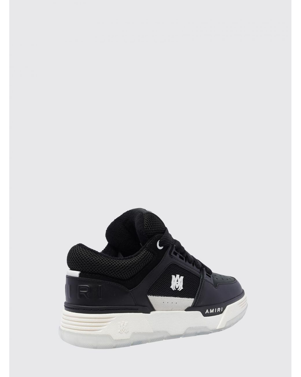 Amiri Black Ma-1 Padded Ankle Leather And Mesh Mid-Top Sneakers for men