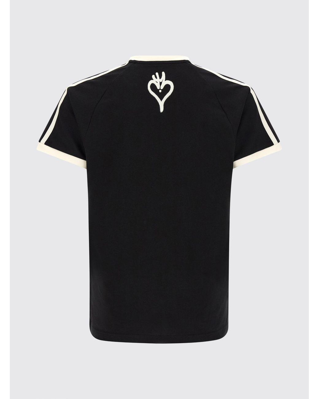 Y-3 Black Short-Sleeved Cotton T-Shirt With Skull Graphic Print And Contrast Logo for men