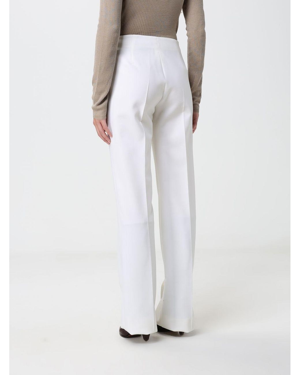 Max Mara White High-Waisted Skinny Trousers