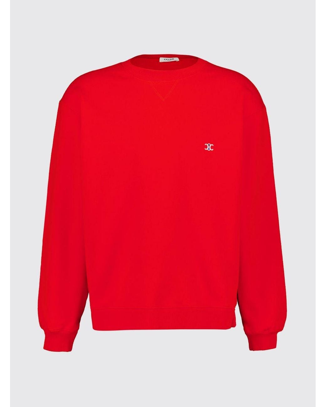 Céline Triomphe Logo Contrast-Embroidered Cotton Crewneck Sweatshirt for men
