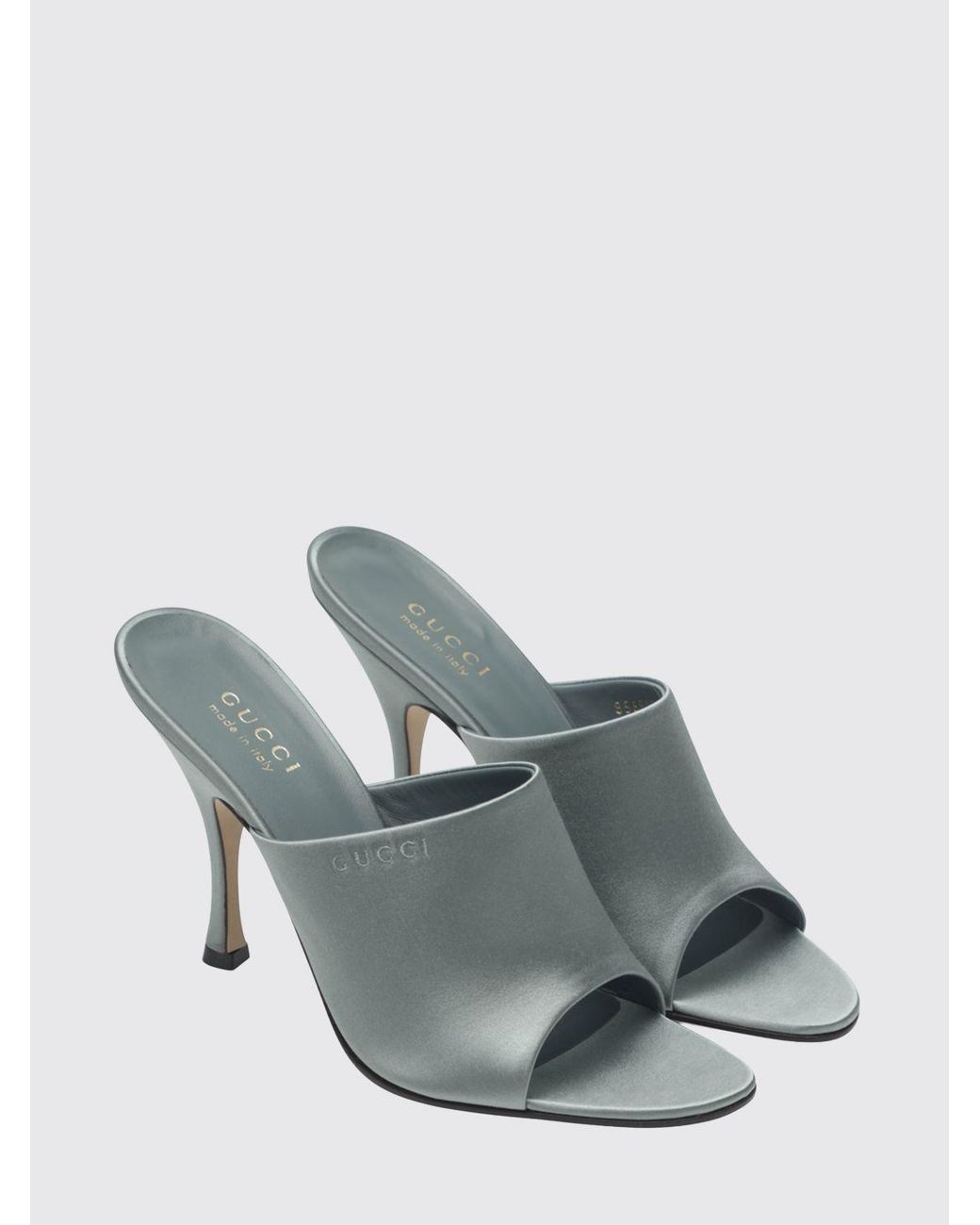 Gucci Gray Satin Mules