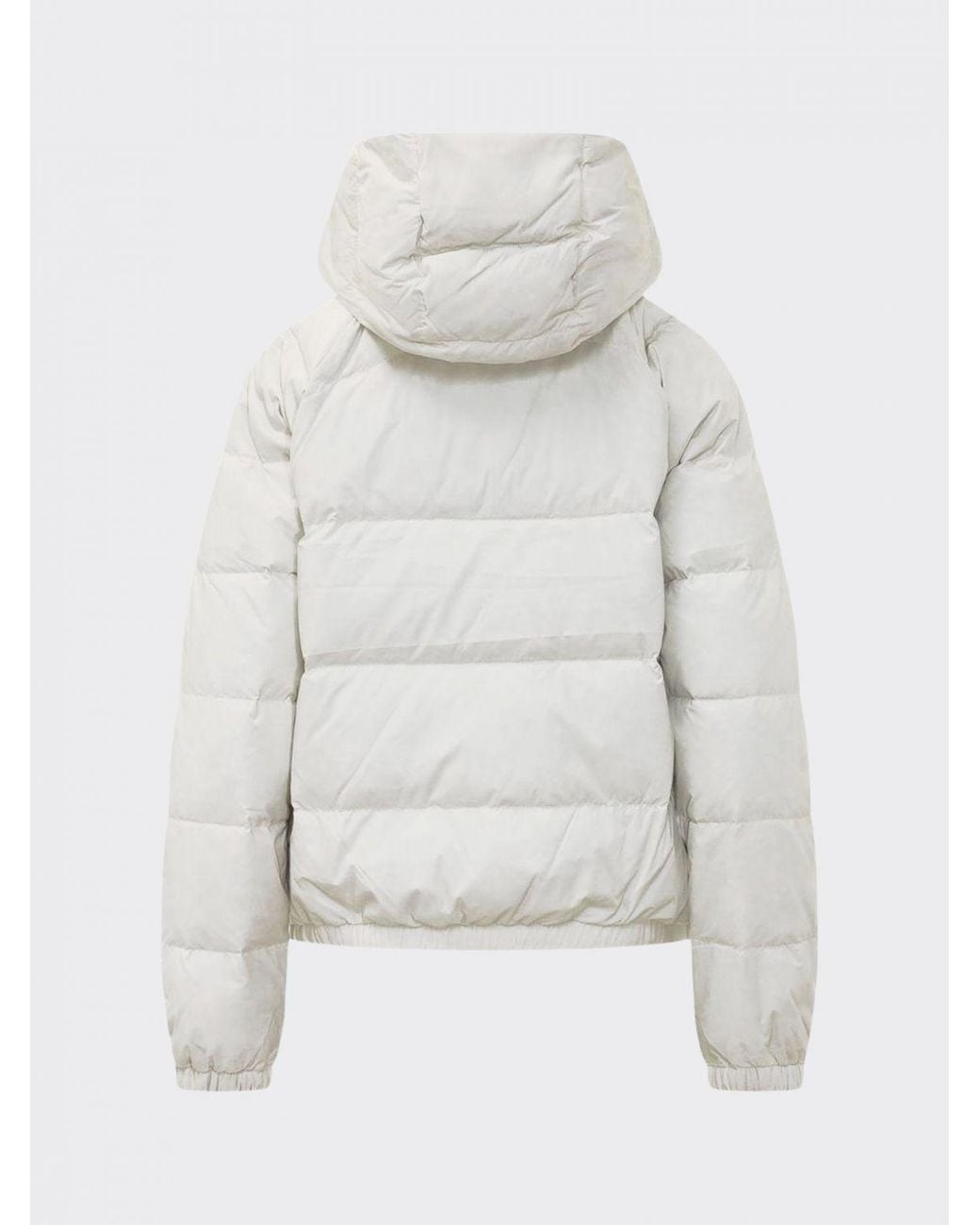 The North Face Gray Short Quilted Nylon Hooded Down Jacket With Contrast Logo