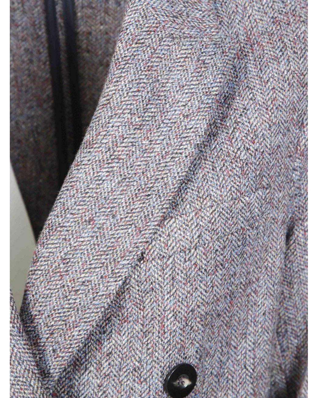 Circolo 1901 Gray Chevron Double-Breasted Wool And Silk Blazer