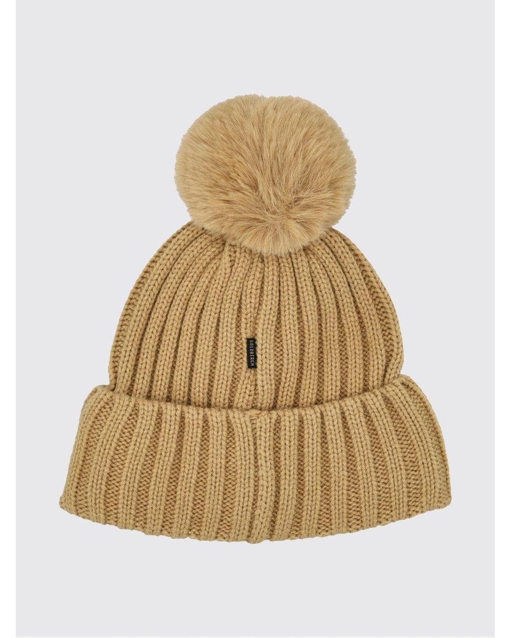 Goldbergh Natural Wool Cuffed Beanie With Pom-Pom Application
