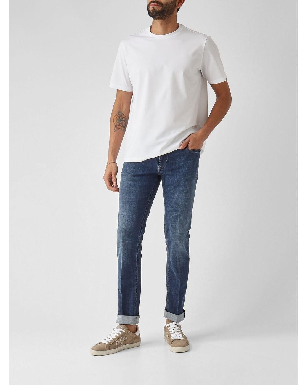 Fay Slim Fit Stretch-Denim-Jeans in Blue für Herren