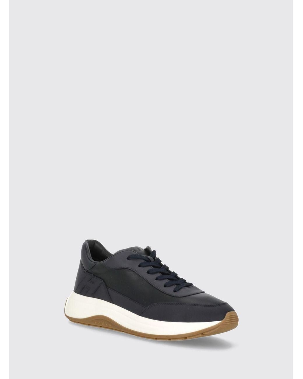 Hogan White Hi-Light Smooth Calfskin Leather Sneakers With Tone-On-Tone H Logo for men