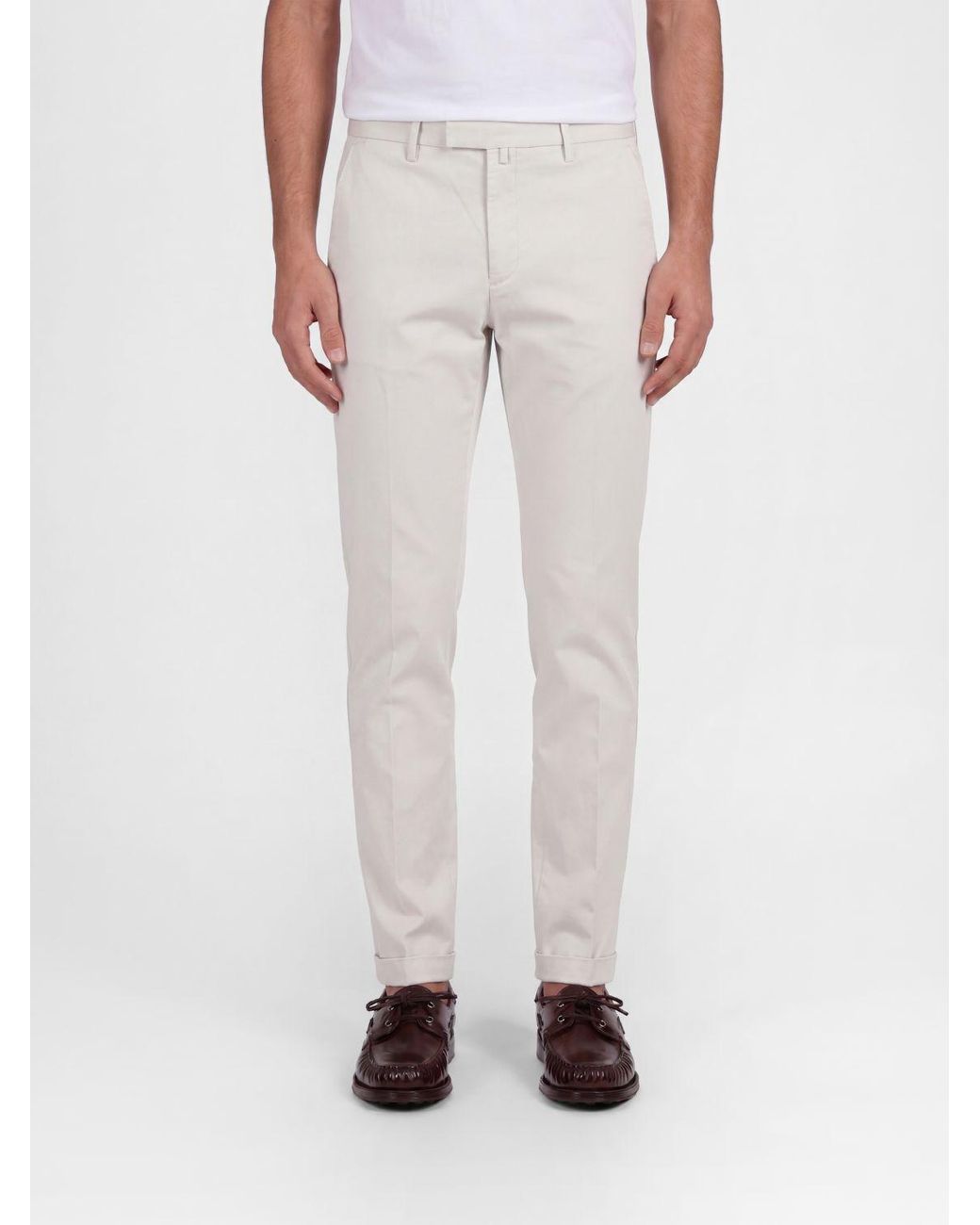 Briglia 1949 White Cotton Chino Trousers for men