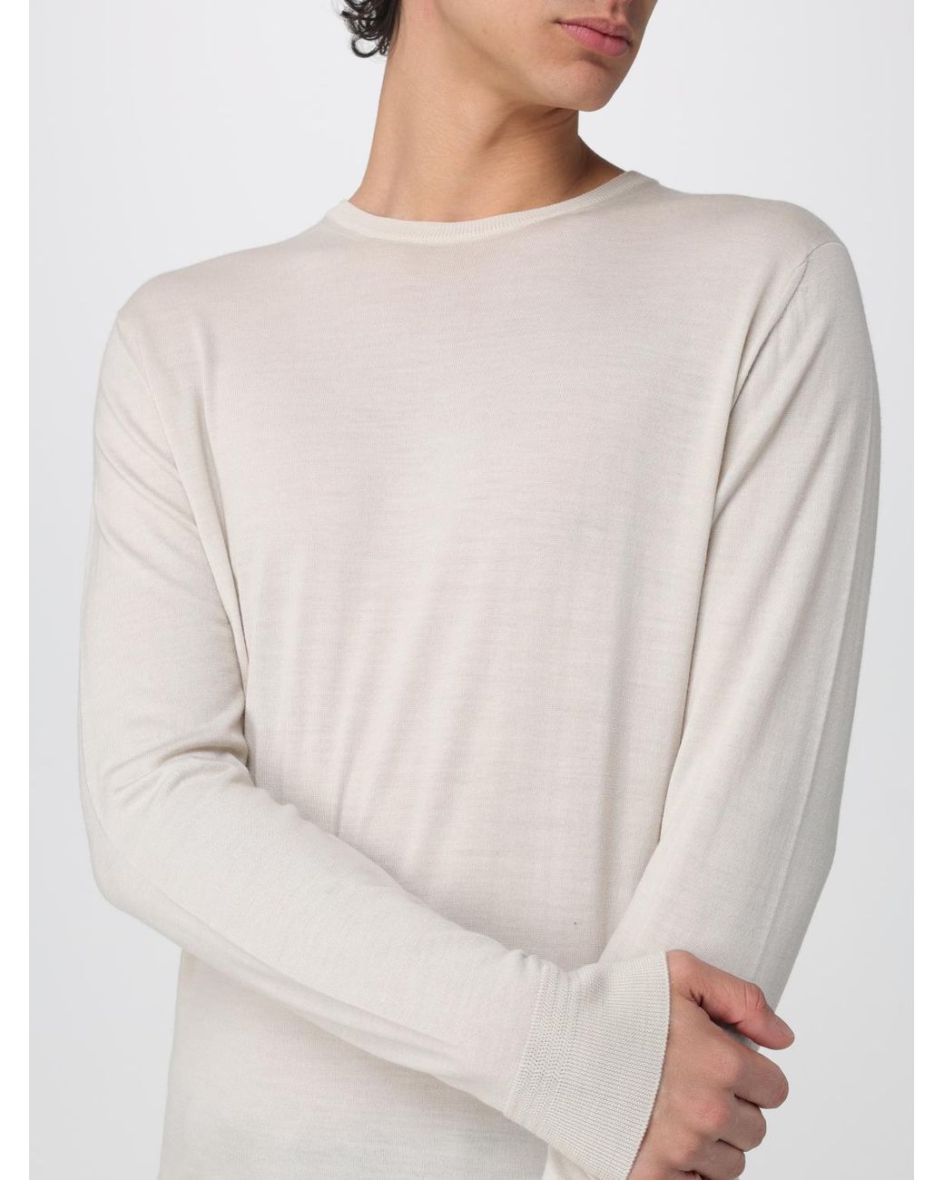 Barena White Wool Knit Top for men