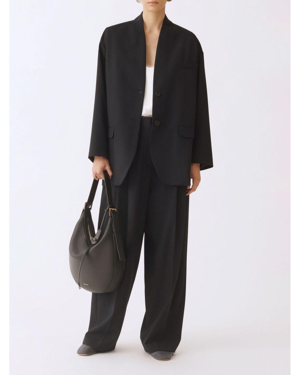 Fabiana Filippi Black Wide-Leg Viscose Blend Trousers