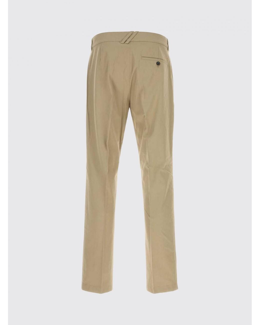 Burberry Natural Slim Fit Cotton Chino Trousers With Slant Pockets for men
