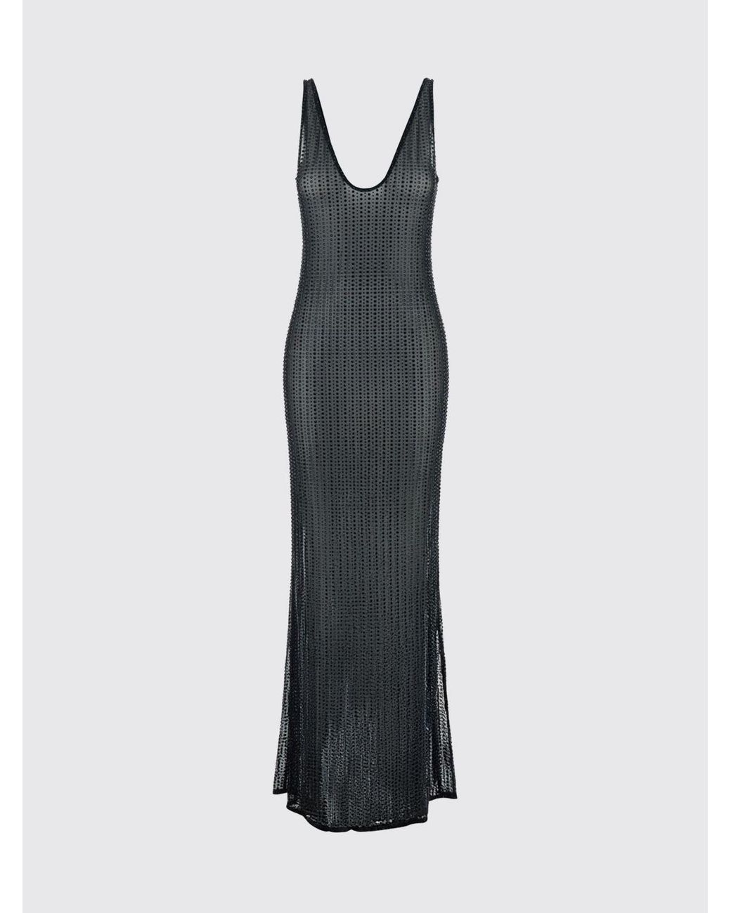 VENUJA Black Long Off-The-Shoulder Evening Gown With Rhinestone Embroidery