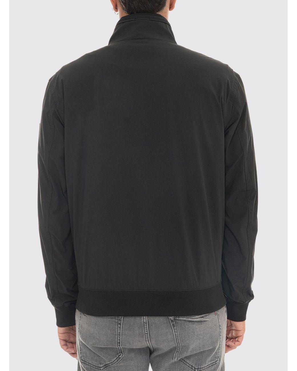 Boss Black Water-Repellent Softshell Bomber Jacket With High Neck And Zip Closure for men