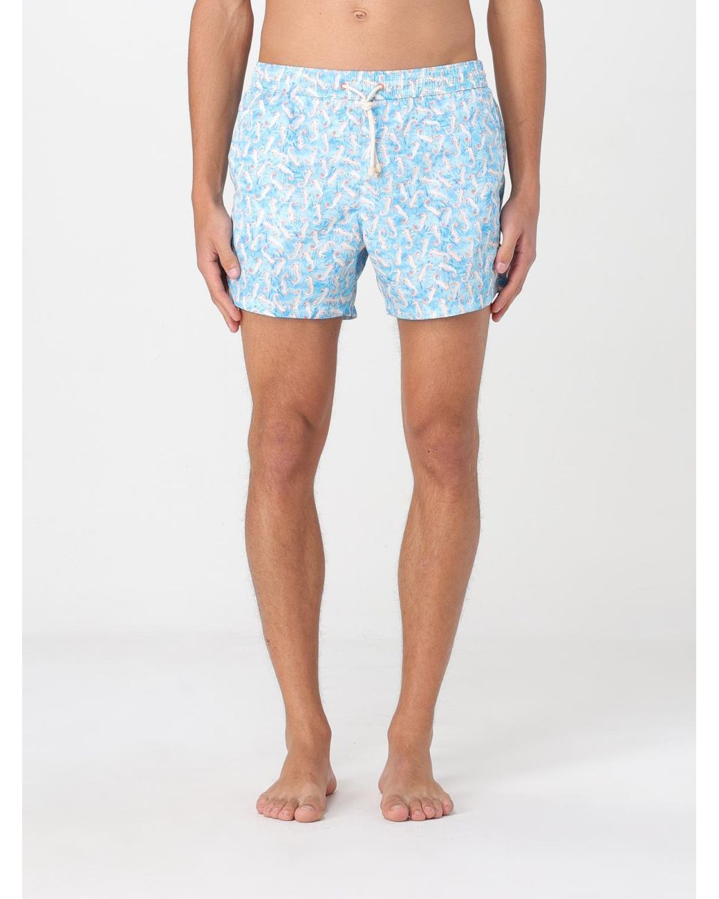 Kampos Blue Patterned Nylon Swimsuit for men