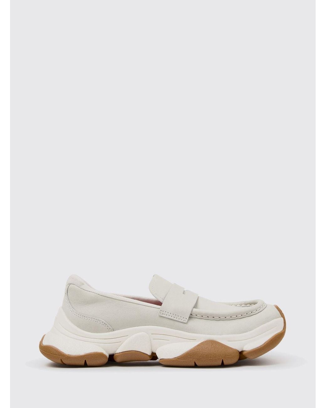 Camper White Karst 2 Smooth Leather Loafers With Vibram Rubber Sole