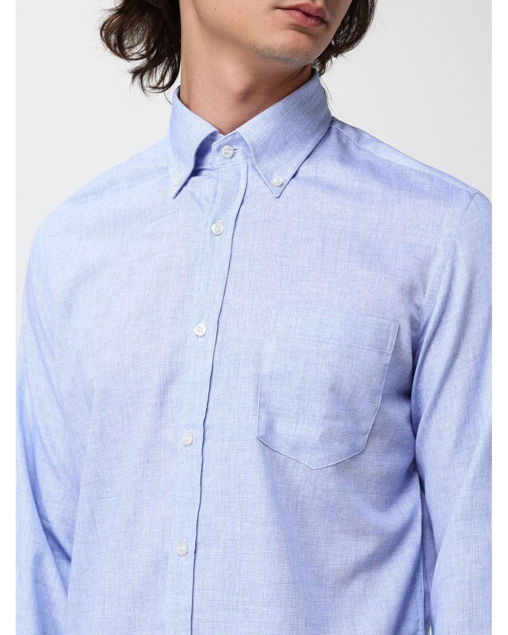 Paul & Shark Blue Paul &Amp Shark Slim Fit Cotton Casual Shirt With Button-Down Collar for men