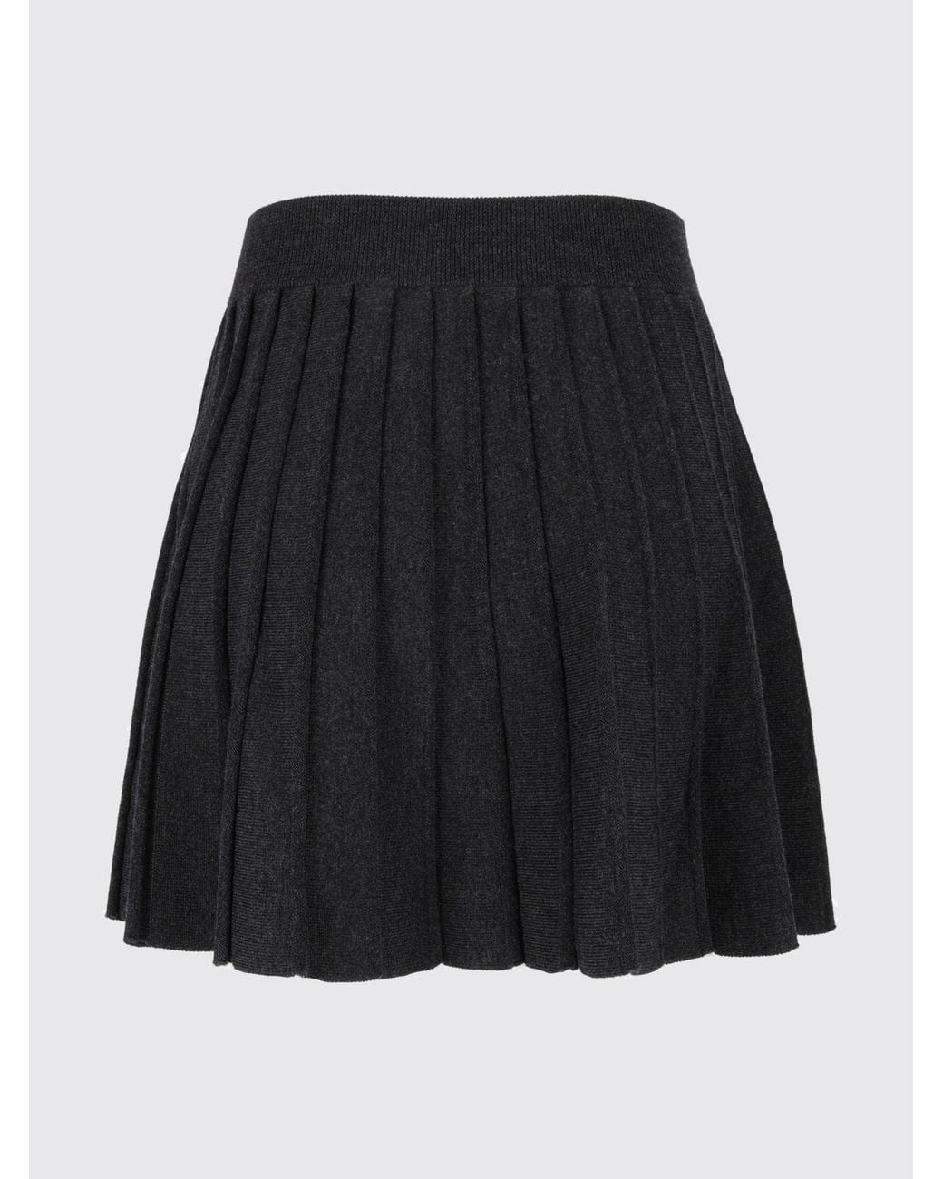 Mc2 Saint Barth Black High-Waisted Knit Cotton Blend Mini Skirt