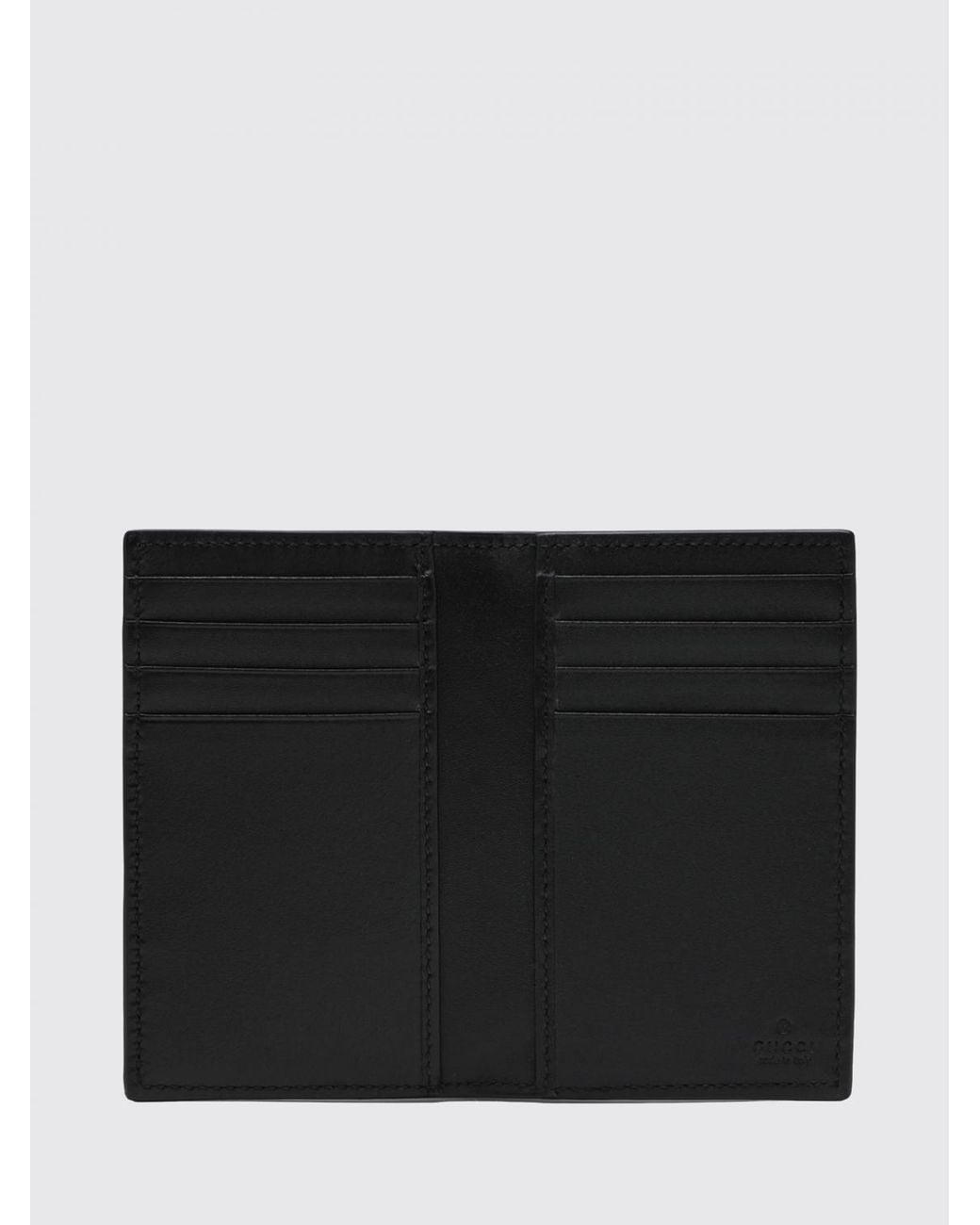 Gucci Black Gg Emblem Embossed Leather Card Holder for men