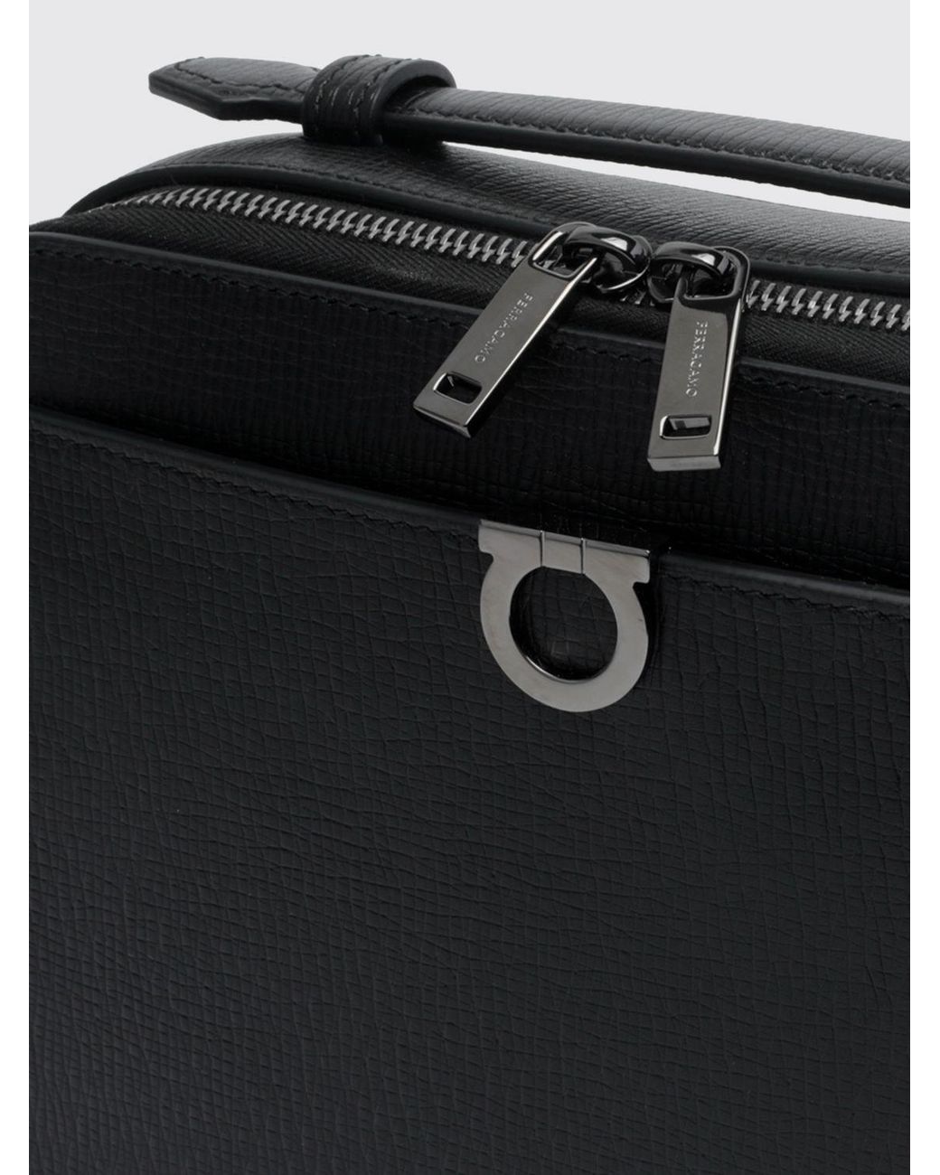 Borsa A Tracolla Gancini di Ferragamo in Black da Uomo