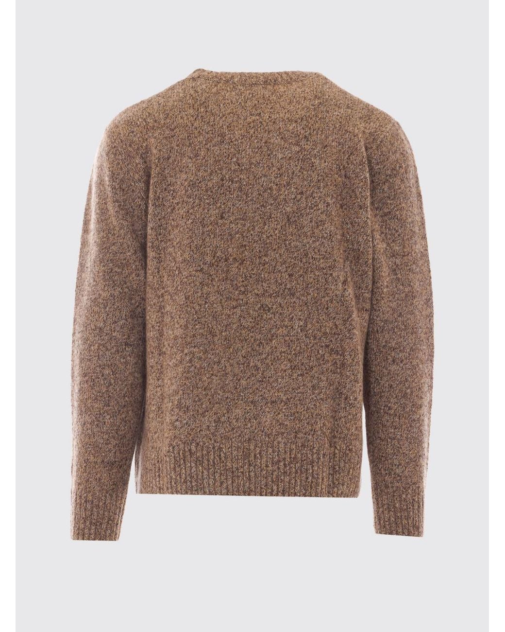Soft Goat Blue Cashmere And Silk Blend Crewneck Jumper With Ribbed Trims for men