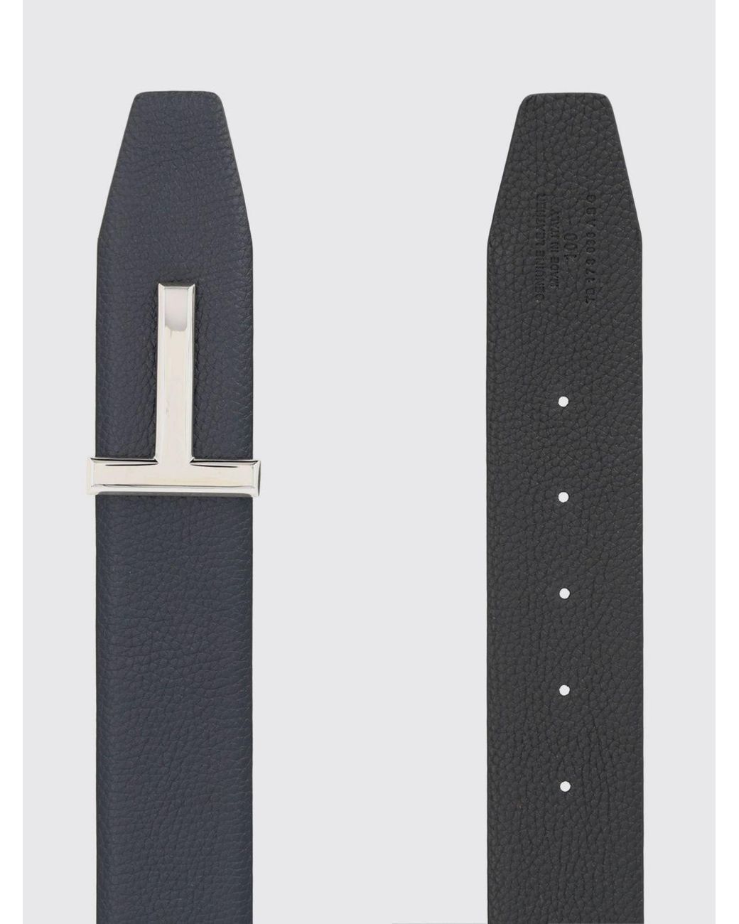 Tom Ford White T-Grain Calfskin Leather Belt for men
