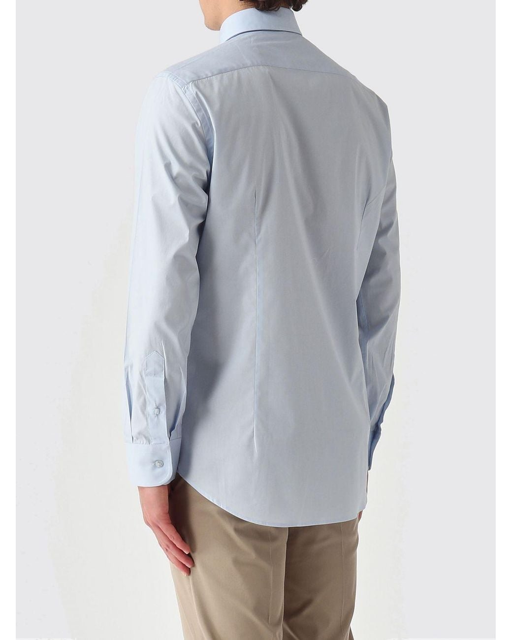 Etro Blue Classic Stretch Cotton Shirt for men