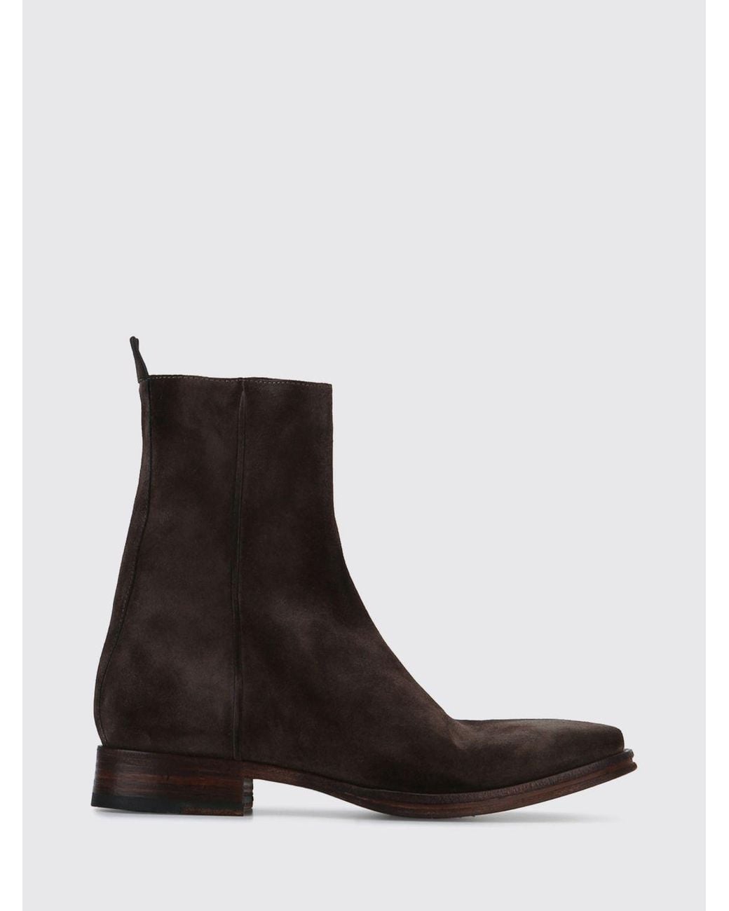 Acne White Suede Ankle Boots With Square Toe And Distressed Effect for men