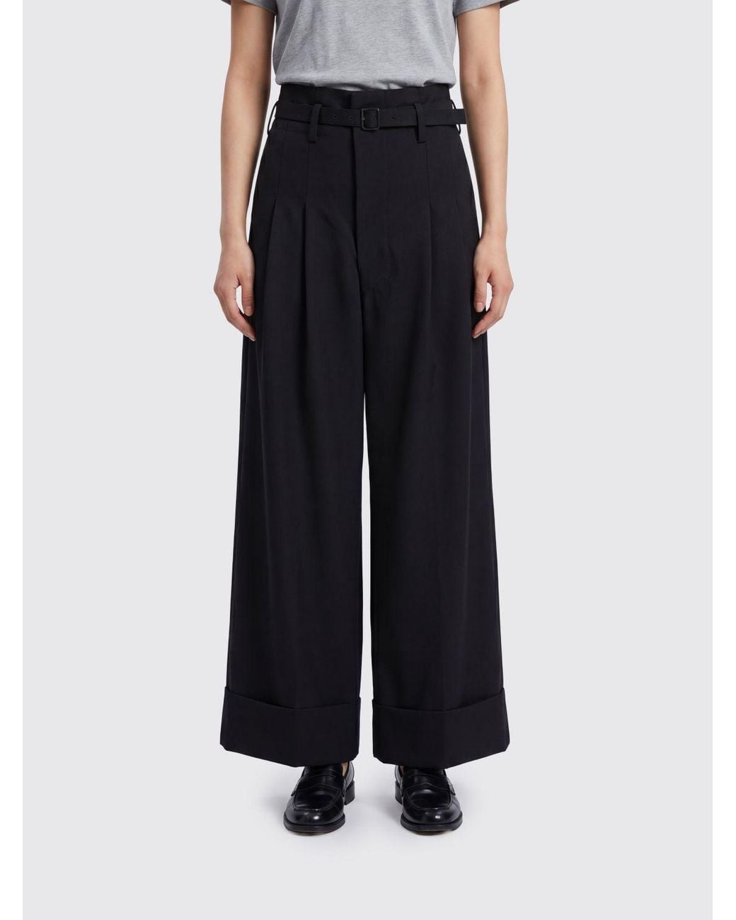 Junya Watanabe Black High-Waisted Wide-Leg Wool Blend Palazzo Pants